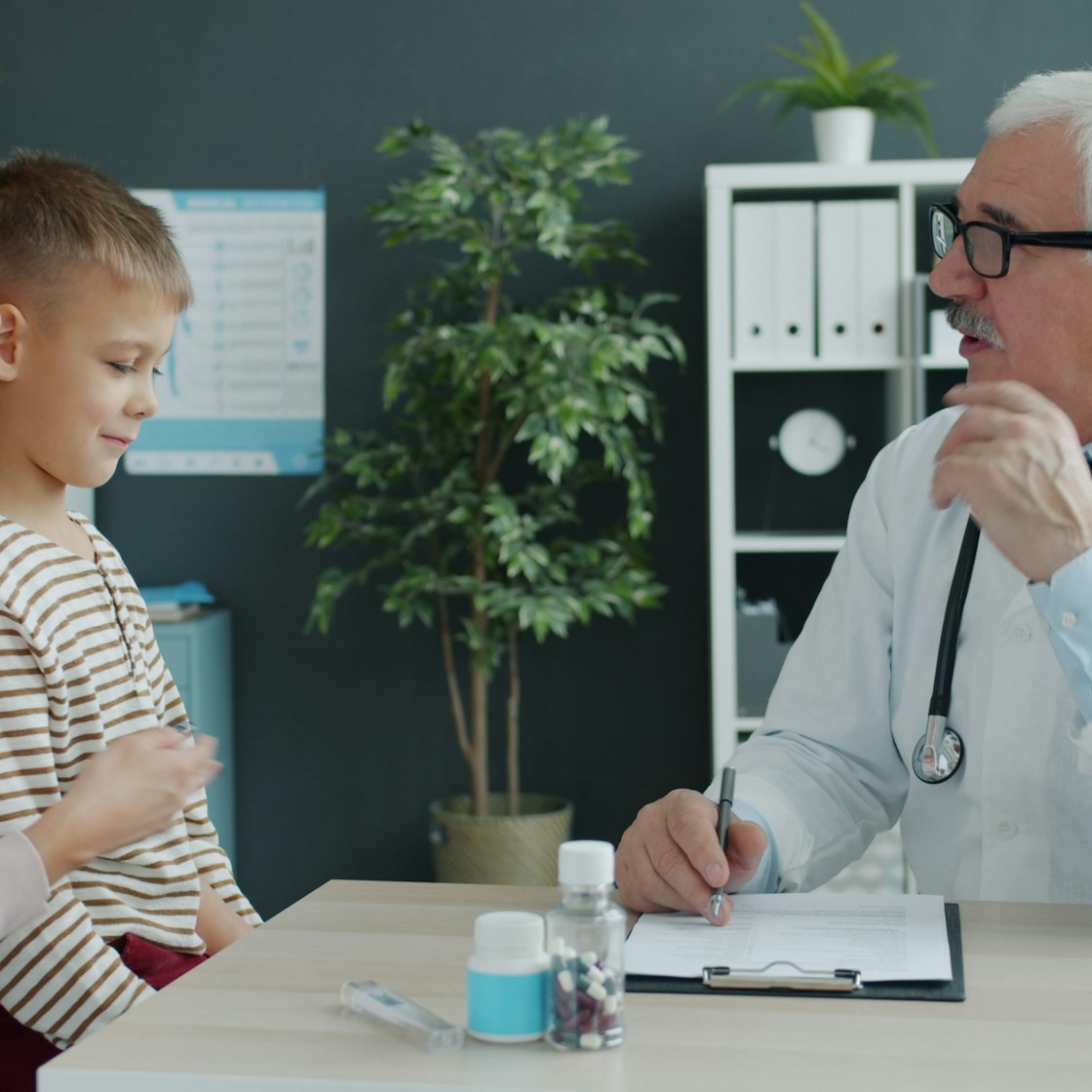 Doctor and young patient in a medical office